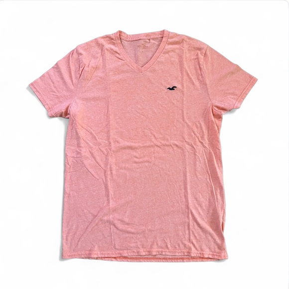 Hollister Other - Hollister Men’s V-Neck Shirt with Embroidered Logo / Salmon pink / Size M
